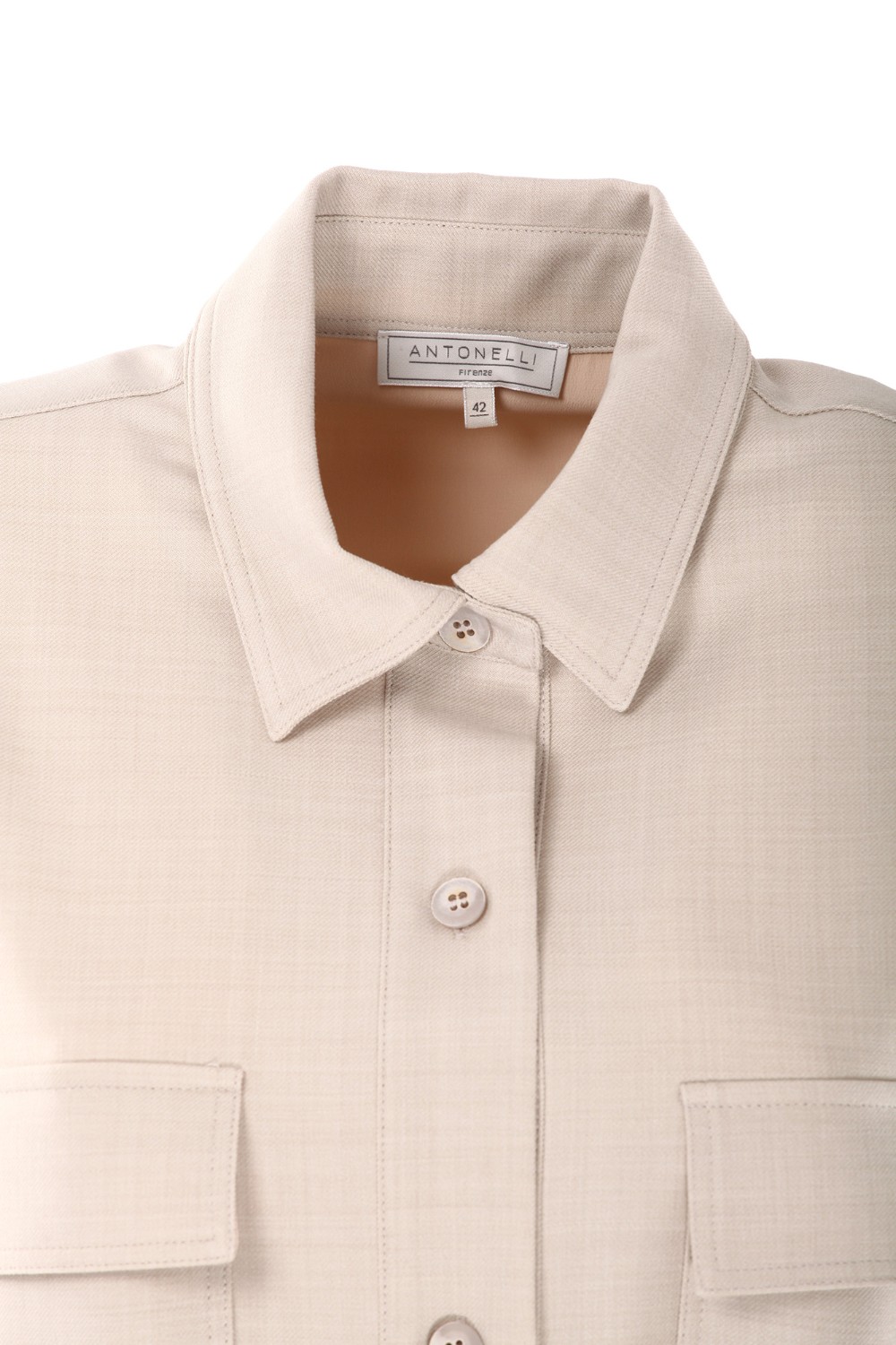 shop ANTONELLI  Camicia: Antonelli camicia "Clori".
Colletto alla francese.
Cinturino rimovibile.
Tasche applicate con patta.
Composizione: 53% Poliestere, 43% Lana Vergine, 4% Elastan.
Made in Italy.. CLORI F183M 870C-124 number 261679